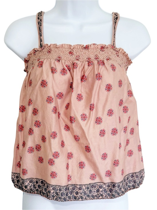 American Eagle Outfitters Tops - AMERICAN EAGLE Smocked Tie Back Tank Top Blouse Pink Boho Cottagecore Medium